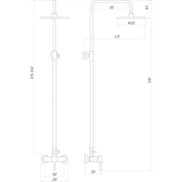 Душевая система Globus Lux LAZER DS-007A 14990 фото