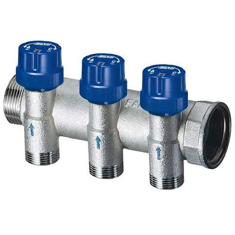 Терморегулирующий коллектор FAR 3 отвода 1 1/4"x3/4" Евроконус (FK 3911 1143403EU) FK 3911 1143403EU фото