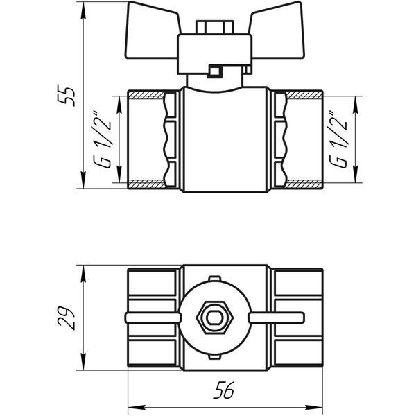 Кран кульовий прямий Q PROFESSIONAL 1/2&Prime; ВВ ЖБ PN40 QP151 13975 фото