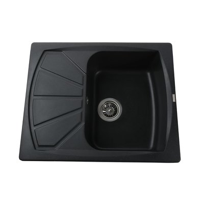 Гранітна мийка Globus Lux TANA чорний 610х500мм-А0002 6050 фото