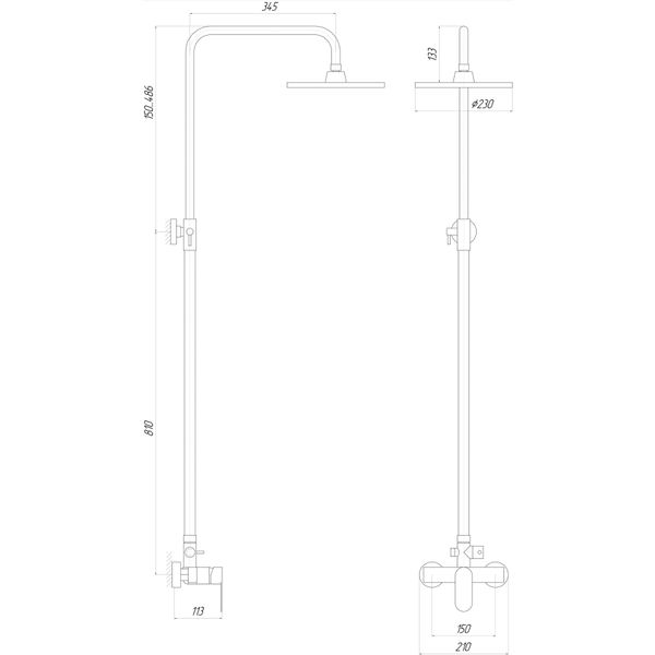 Душевая система TOPAZ BARTS TB 07702-H36 14755 фото