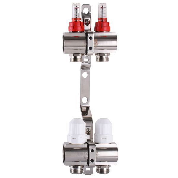 Колектор з вимірювачем витрат, регуляторами та кріпленням ECO 001D 1&Prime;x2 9825 фото