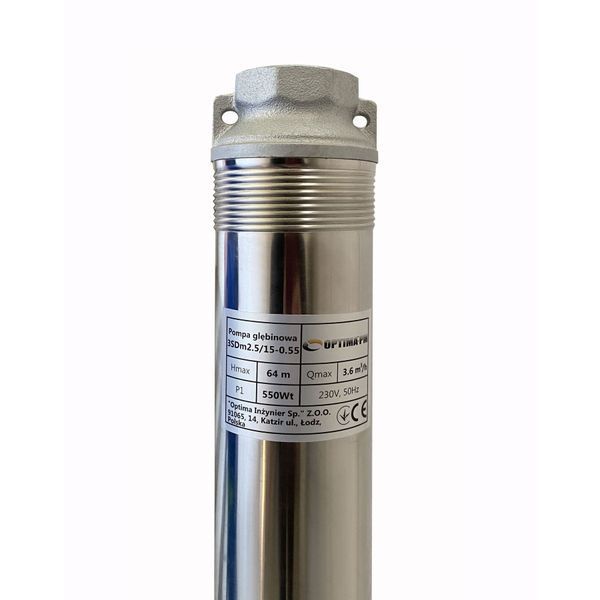 Насос свердловиний з підвищеною стійкістю до піску OPTIMA PM 3SDm2,5/15 0,55 кВт 65м + 50 м кабель 19659 фото