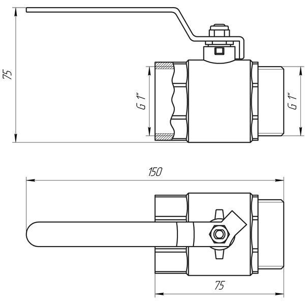 Кран кульовий прямий Q PROFESSIONAL 1&Prime; ЗВ КР PN40 QP152 10159 фото
