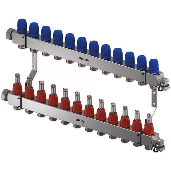 Колектор (нержавійка кв. профіль) з витратомірами Vario C FM &Oslash;1 НГ x 9 х 3/4&Prime; Uponor GmbH 81927 фото