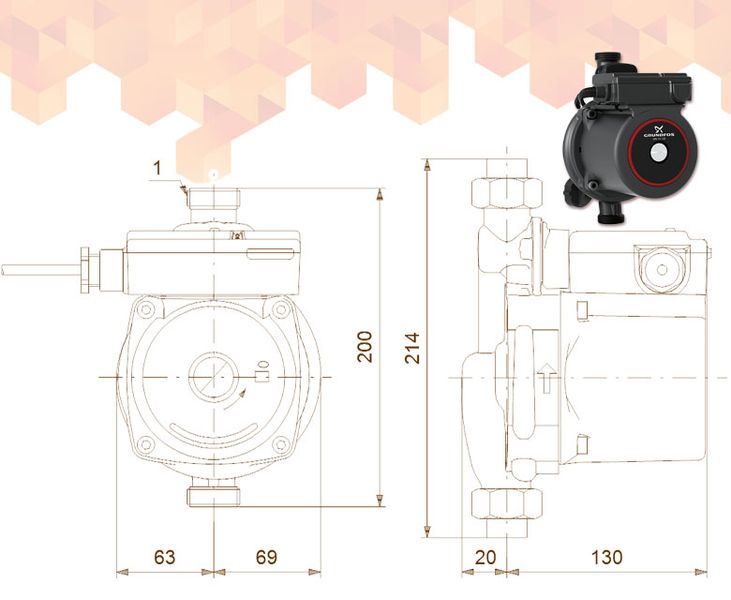 Насос повышения давления UPA 15-120 AUTO 1 x 230 V 200 Вт L = 200 мм GRUNDFOS 28280 фото