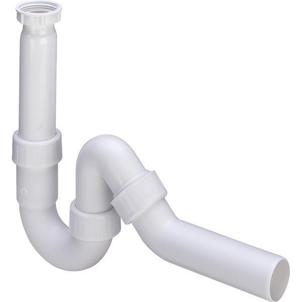 Сифон для раковины VIEGA 1 1/2&Prime;х40 без патр. 45&deg; пластик белый трубный б/г 102821 6851 фото