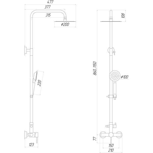 Душова система Globus Lux ALPEN SUS-SH-05 21279 фото