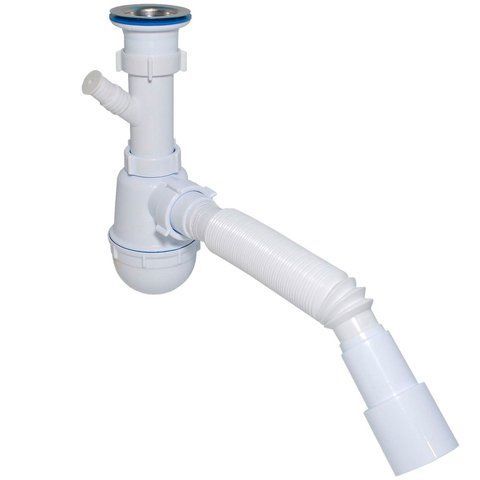 Сифон Waterstal А-40059 для мойки 1 1/2&Prime; с отводом под стиральную машину 13269 фото