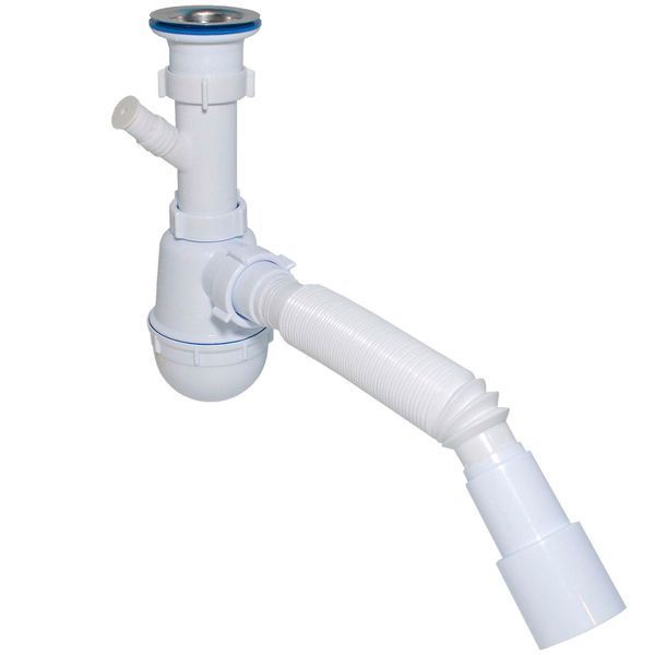 Сифон Waterstal А-40059 для мойки 1 1/2&Prime; с отводом под стиральную машину 13269 фото
