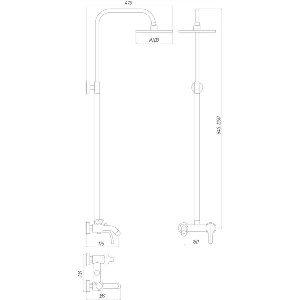 Душевая система Globus Lux Solly GLSO-0001 11294 фото