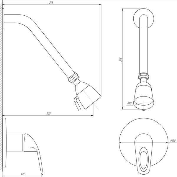 Смеситель для душа Globus Lux SENA GLS-0105S 1251 фото