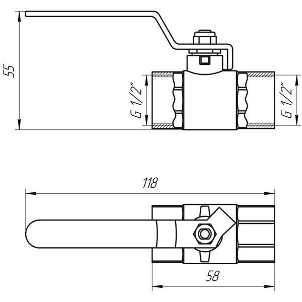 Кран шаровый прямой Q PROFESSIONAL 1/2&Prime; ВВ КР PN40 QP151 10163 фото