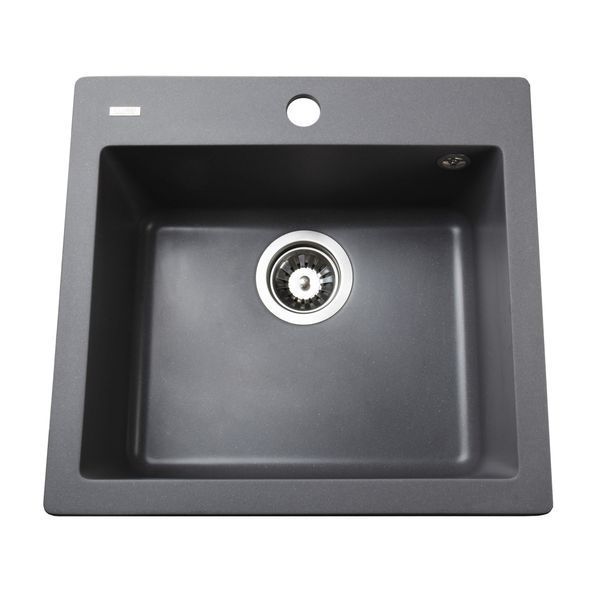 Гранитная мойка Globus Lux AOSTA серый металлик 490x455мм-А0003 23575 фото