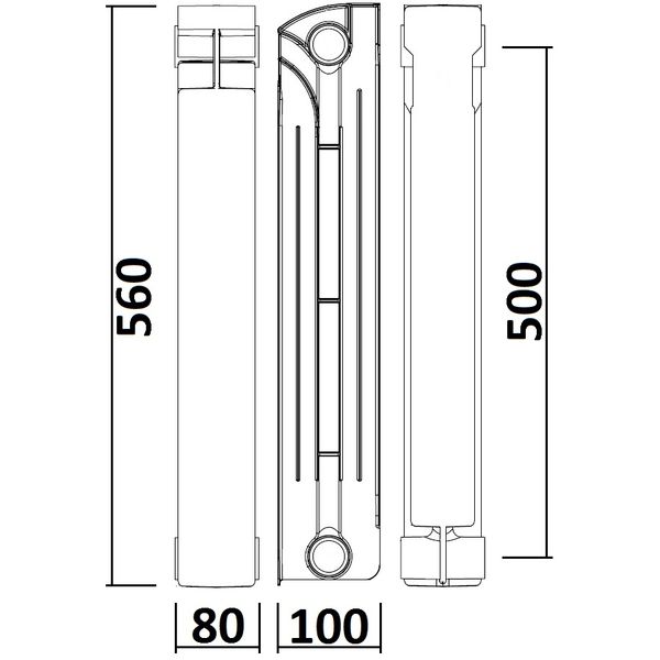 Радиатор биметаллический секционный QUEEN THERM 500/100 (кратно 10) 19977 фото