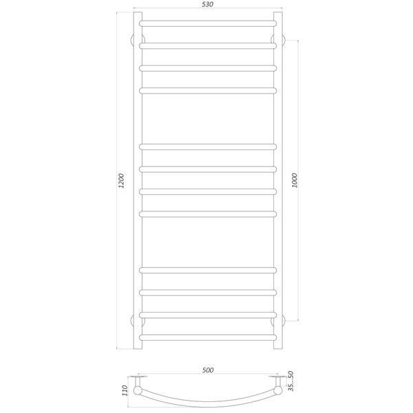 Рушникосушарка UNIO LDE ER 1200-500-12 Драбинка Дуга Еліт електро 21432 фото