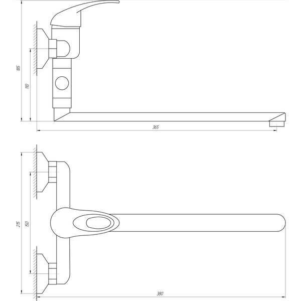 Смеситель для ванны Globus Lux Sena GLS-108 1258 фото