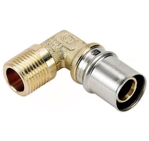 Коліно з зовнішньою різьбою (прес) &Oslash;16 х 1/2" З Idrosanitaria Bonomi S.p.a. 40531604 фото