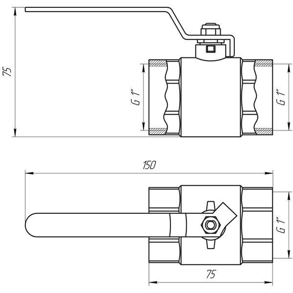 Кран кульовий прямий Q PROFESSIONAL 1&Prime; ВВ КР PN40 QP151 10165 фото