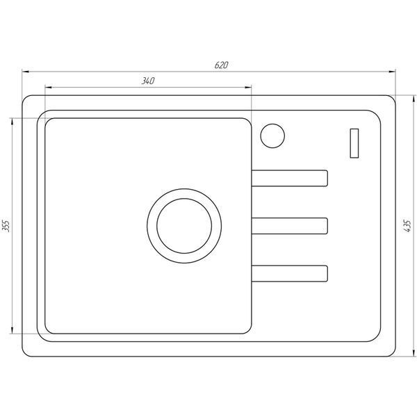 Гранитная мойка Globus Lux MONO песчаный 620х435мм-А0004 21059 фото