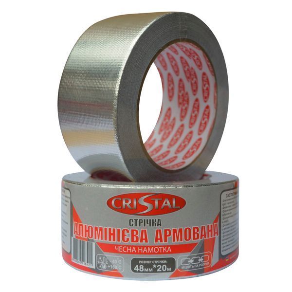 Стрічка алюмінієва армована CRISTAL 48мм х 20м 18506 фото