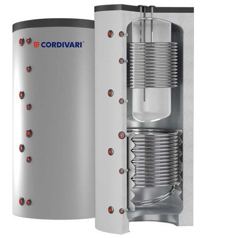 Теплоаккумулятор 800/191 л (емкость Polywarm&reg; в емкости + 2 змеевика) COMBI 3 WC (мягкая съемная изоляция) Cordivari srl 87514 фото