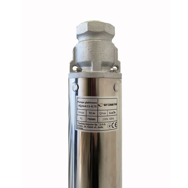 Насос скважинный с повышенной уст-тью к песку OPTIMA PM 4QJm4/11 0,75 кВт 81м + 1,5 м кабель 17626 фото
